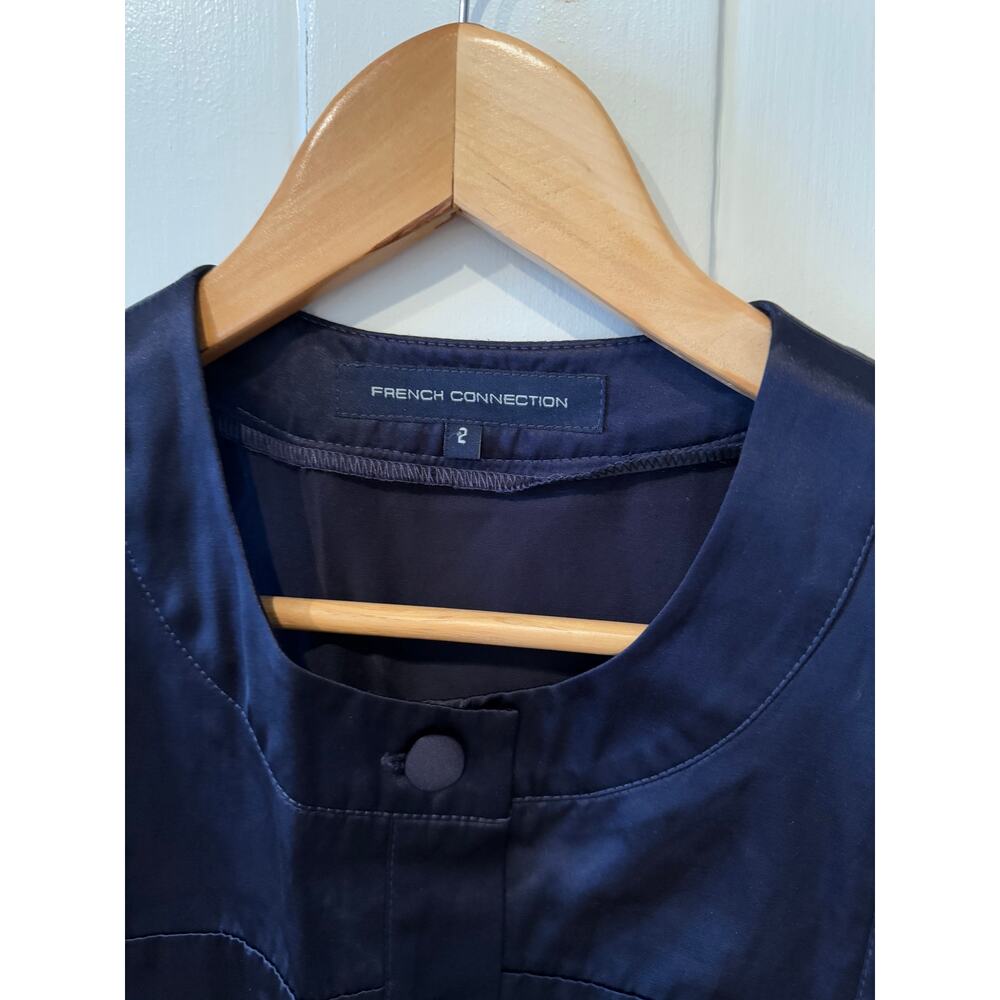 French Connection Mod Button Front Mini Dress Nav… - image 4